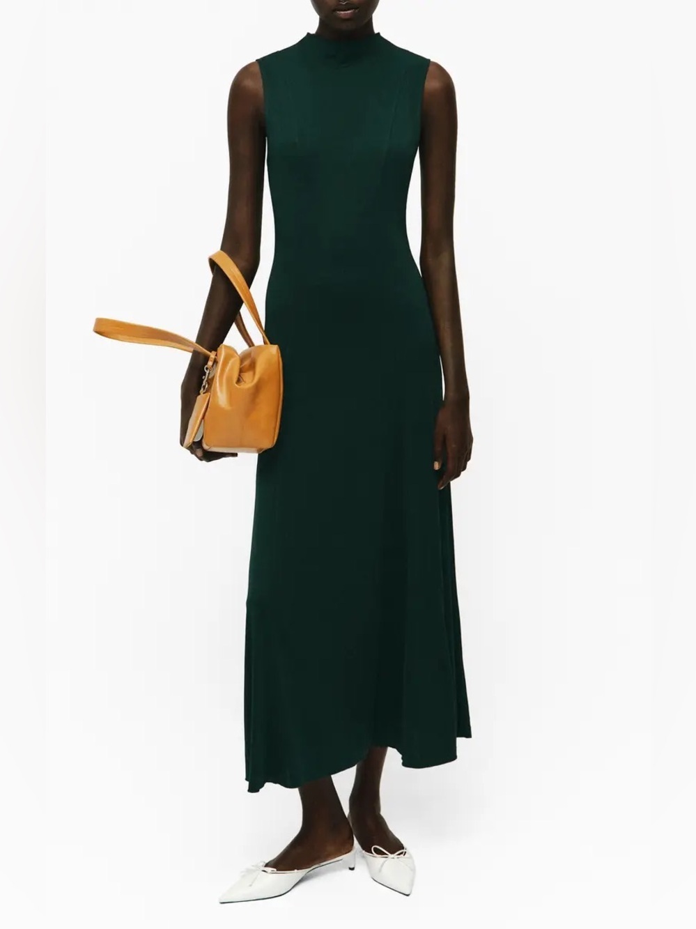 Mango Godet Sleeveless Midi Dress